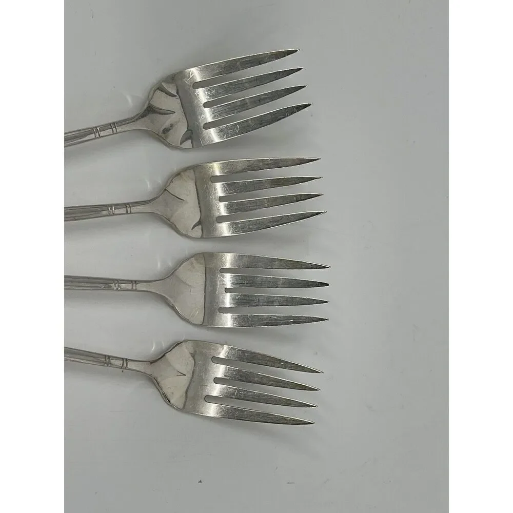 Oneida Community Lady Hamilton 1932 Salad Forks 6 1/4” Silver-plated Set Of 4